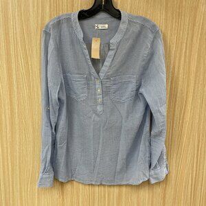 Carve Designs Blue Stripe Top Size S